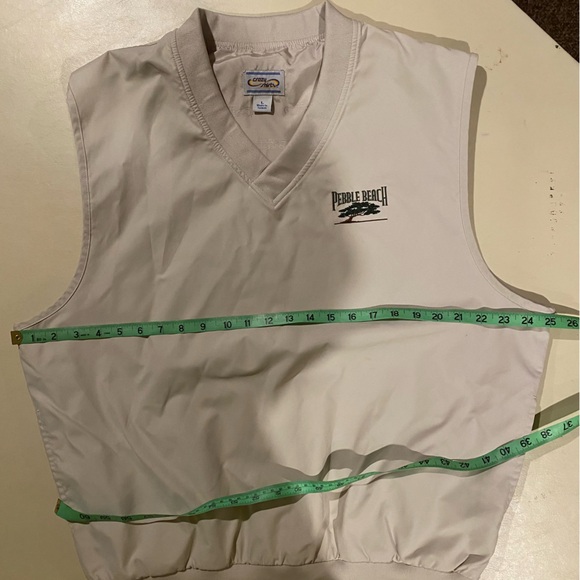 Pebble Beach Vest Men’s Large Tan Lined Golf Embroidered - Picture 4 of 6